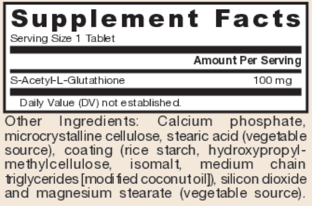 S-Acetyl L-Glutathione 60 tabs | Master Antioxidant for Redox Health & Cell Detox