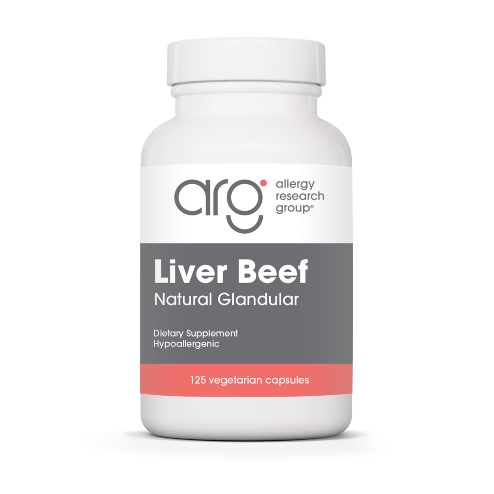 Liver Beef 1000mg 125 vcaps - Liver Glandular for Detoxification & Healthy Bile Flow