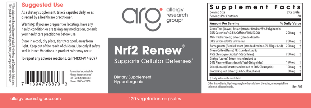 Nrf2 Renew 120 vegcaps | Cellular & Mitochondrial Detox Support