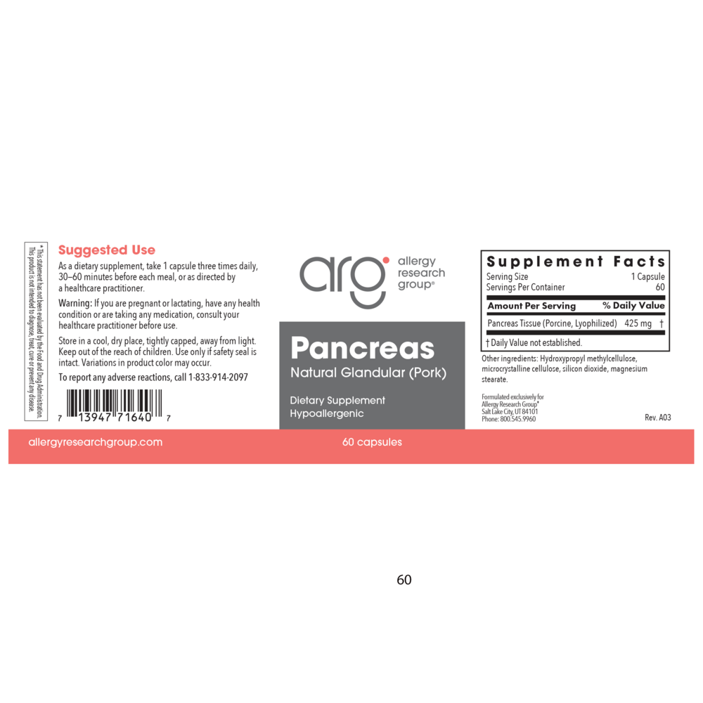 Pancreas Pork 720 Vegicaps - Pancreas Support for Balanced Blood-Sugar & Insulin