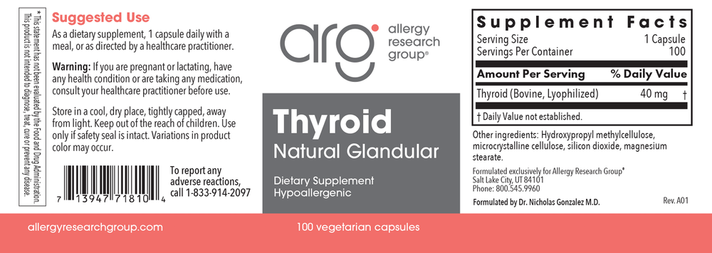 Thyroid 100 Vegicaps 40 mg - Supports Thyroid Hormone Balance & Metabolism