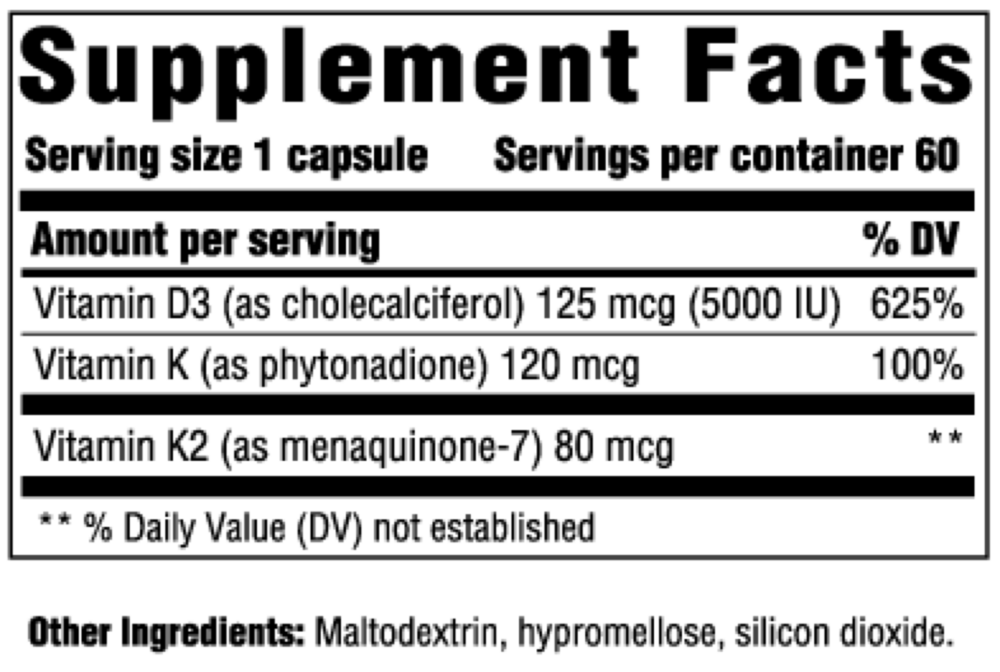 Vitamin D3 5000 IU 60 vegcaps
